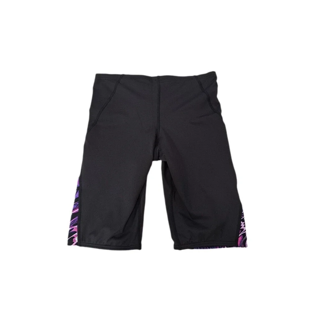 TYR The Finals Male Airwhales Blast Splice Jammer 1680A Purple Black Men Size 32